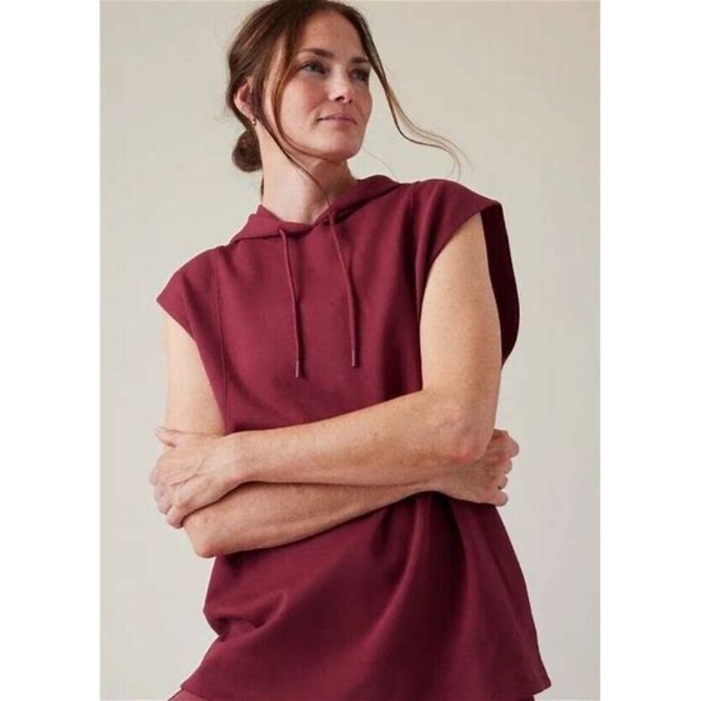 Athleta Sundown Sweatshirt Tank size XXS Berry Red